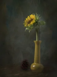 Rustikales Sonnenblumen Stillleben