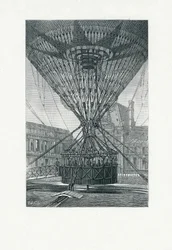 Panoramische Aussichtsplattform mit einem Heißluftballon, veröffentlicht ca. 1880