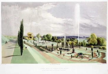 Unterer Terrassengarten, Worsley Hall, veröffentlicht von Thomas McLean