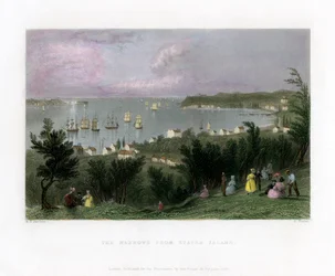 Die Narrows von Staten Island aus gesehen, New York, USA, 1837