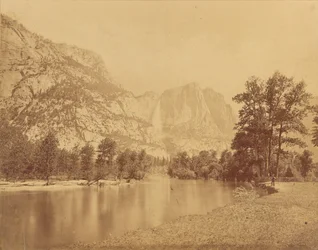 Wasserfälle von Yosemite. (Großer Grizzlybär.) 2600 Fuß Fall.