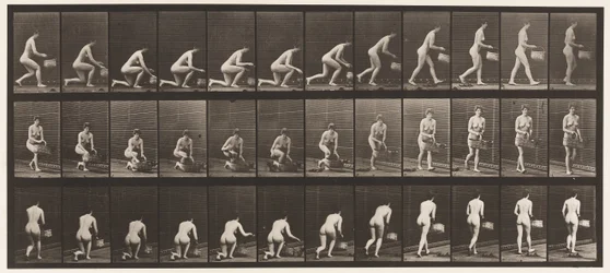 Tafel 251. Auf dem linken Knie knien, Korb in der linken Hand, und aufstehen