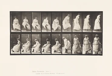 Tafel 422. Toilette; Schuhe anziehen und vom Stuhl aufstehen, 1885