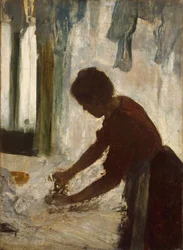 Eine Frau bügelt, 1873