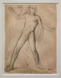 Alexander und Bein-Studie. Um 1859-1861. Schwarze Tinte und Graphit auf Papier