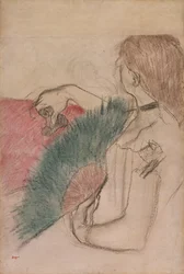 Im Theater, Frau mit einem Fächer, 1880