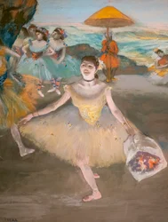 Tänzerin mit einem salutierenden Blumenstrauß (Detail)