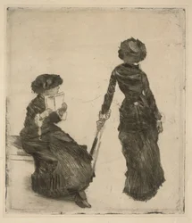 Die Malerin Mary Cassatt im Louvre (Antikensammlung)
