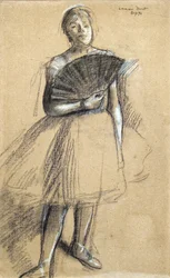 Fächertänzerin (circa 1876). Edgar Degas (1834-1917). Pastell und Kohle auf Papierstab. Musée des Beaux-Arts de la Ville de Paris, Petit Palais.