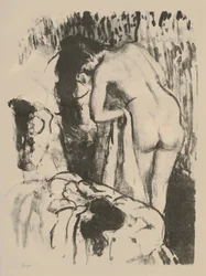 Stehende nackte Frau, die sich abtrocknet, ca. 1891-92