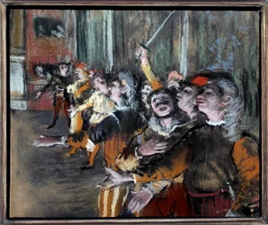 Pastellstatisten oder Chorsänger auf Monotypie von Edgar Degas (1834-1917) 1877