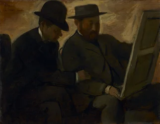 Paul Lafond und Alphonse Cherfils betrachten ein Gemälde