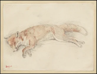 Studie zu „Toter Fuchs im Wald“, um 1861-64