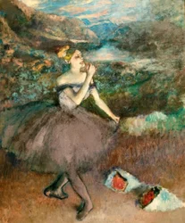 Tänzerin mit Blumensträußen