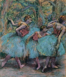 Drei Tänzerinnen (Blaue Tutus, rote Mieder)