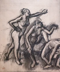 Drei nackte Tänzerinnen. Um 1903.