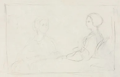 Zwei sitzende Frauen, verso, 1856-1860