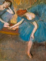 Zwei ruhende Tänzerinnen (auch bekannt als „Blaue Tänzerinnen“) (Detail)