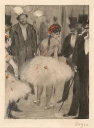 Virginie wird bewundert, während der Marquis Cavalcanti zusieht, ca. 1876-1877