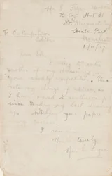 Brief an einen Zeitungswettbewerbsredakteur, 1. November 1917