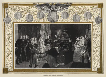 Ihre Majestät die Königin besucht das Grab von Napoleon I. in den Invalides, Paris, 1855