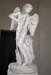 Cupid schnitzt seinen Bogen aus der Keule des Herkules, 1747-50 (Marmor)