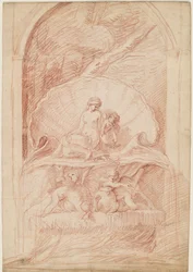 Rokoko-Brunnen mit Venus, Amorini und Schwänen