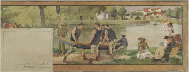 Skizze für das Rathaus von Saint-Maurice: Landschaft. Les bords de la Marne (für den Festsaal), zwischen 1890 und 1892