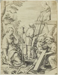 Fotoreproduktion der Gravur Les scieurs de long