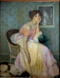 Porträt von Miss Ella Carmichael, Gouvernante der Kinder des Künstlers. Gemälde von Edmond Francois Aman Jean