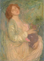 Frau mit Vase