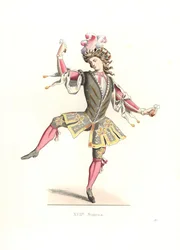 Französischer Mann im Ballettkostüm