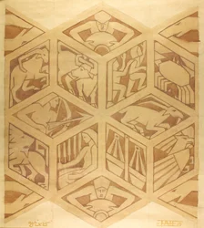Tierkreiszeichen - Art Deco, April 1934