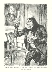 Illustration für R. L. Stevensons Der seltsame Fall des Dr. Jekyll und Mr. Hyde