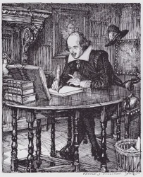 Shakespeare in seinem Arbeitszimmer (Lithographie)