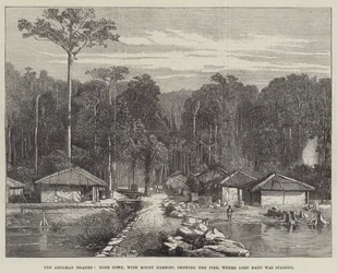 Die Andamanen-Inseln, Hope Town, mit Mount Harriet, zeigt den Pier, wo Lord Mayo erstochen wurde