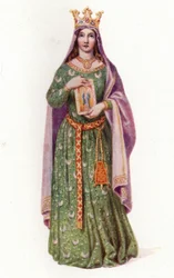 Berengaria, Königin von England, Ehefrau von König Richard I. (Farblitho)