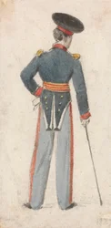 Rückansicht eines Soldaten