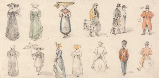 Studien von Figuren: Frauen, Handwerker usw.