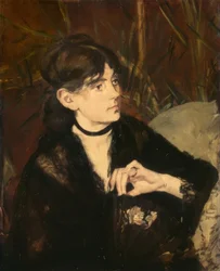 Berthe Morisot mit einem Fächer