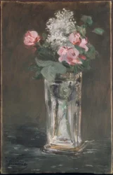 Blumen in einer Kristallvase