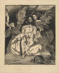 Toter Christus mit Engeln