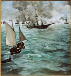 Die Schlacht zwischen der U.S.S. Kearsarge und der C.S.S. Alabama
