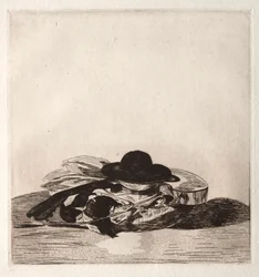 Frontispiz für eine Ausgabe von Radierungen: Hut und Gitarre, 1862