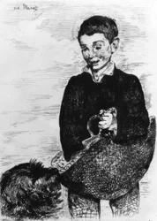 Knabe mit Hund