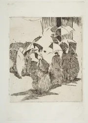 Schlange vor dem Metzgerladen, 1870-71