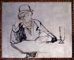 Porträt des irischen Schriftstellers George Moore (1852-1933) im Café, 1879. Lebensdaten des Künstlers: 1832-1883. New York, Museum of Modern Art