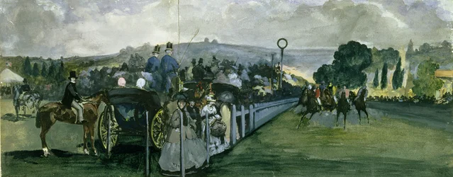 Rennbahn in Longchamps, 1864