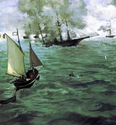 Die Schlacht zwischen der Kearsarge und der Alabama