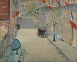 Die Rue Mosnier mit Flaggen, 1878